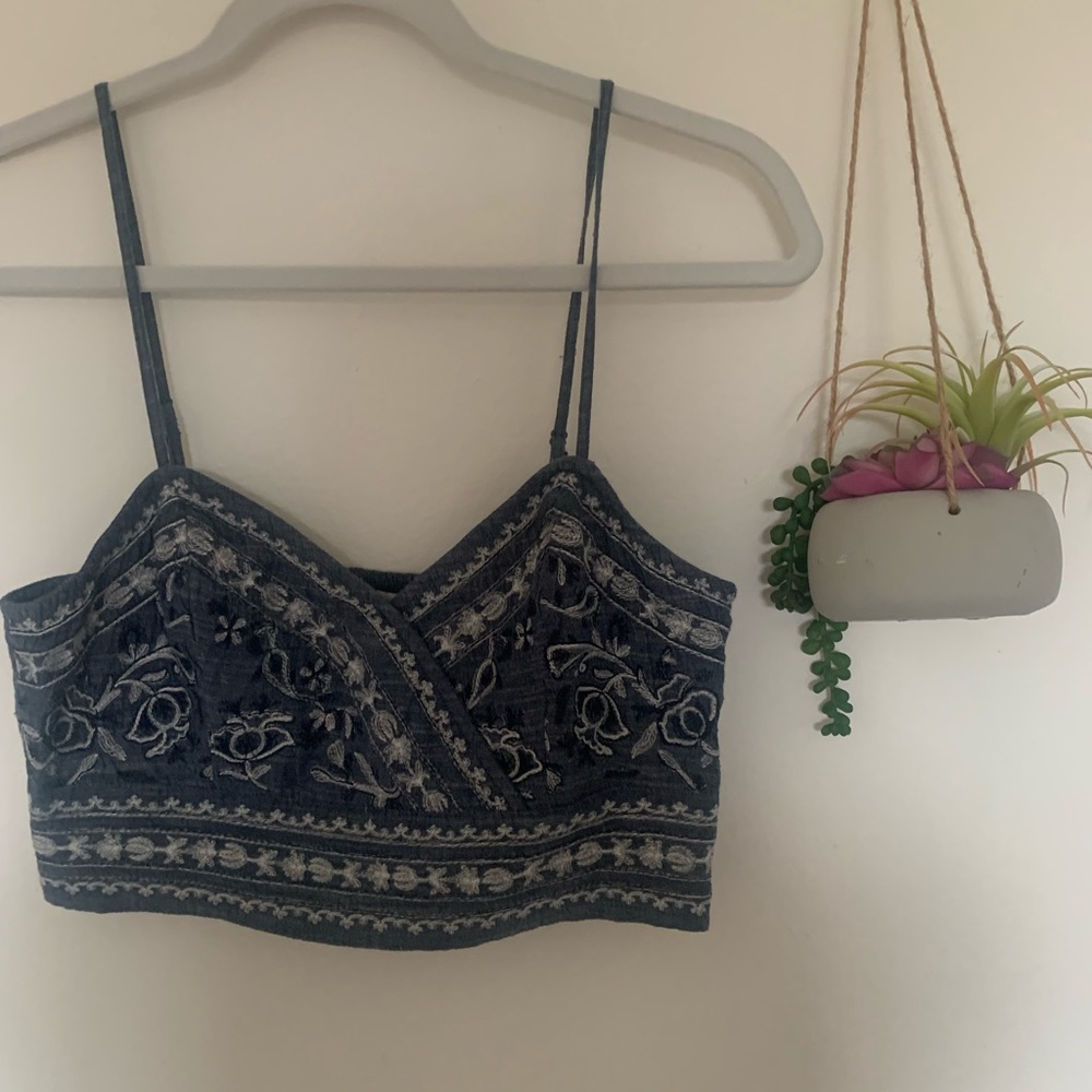 American Eagle Embroidered Tank Top